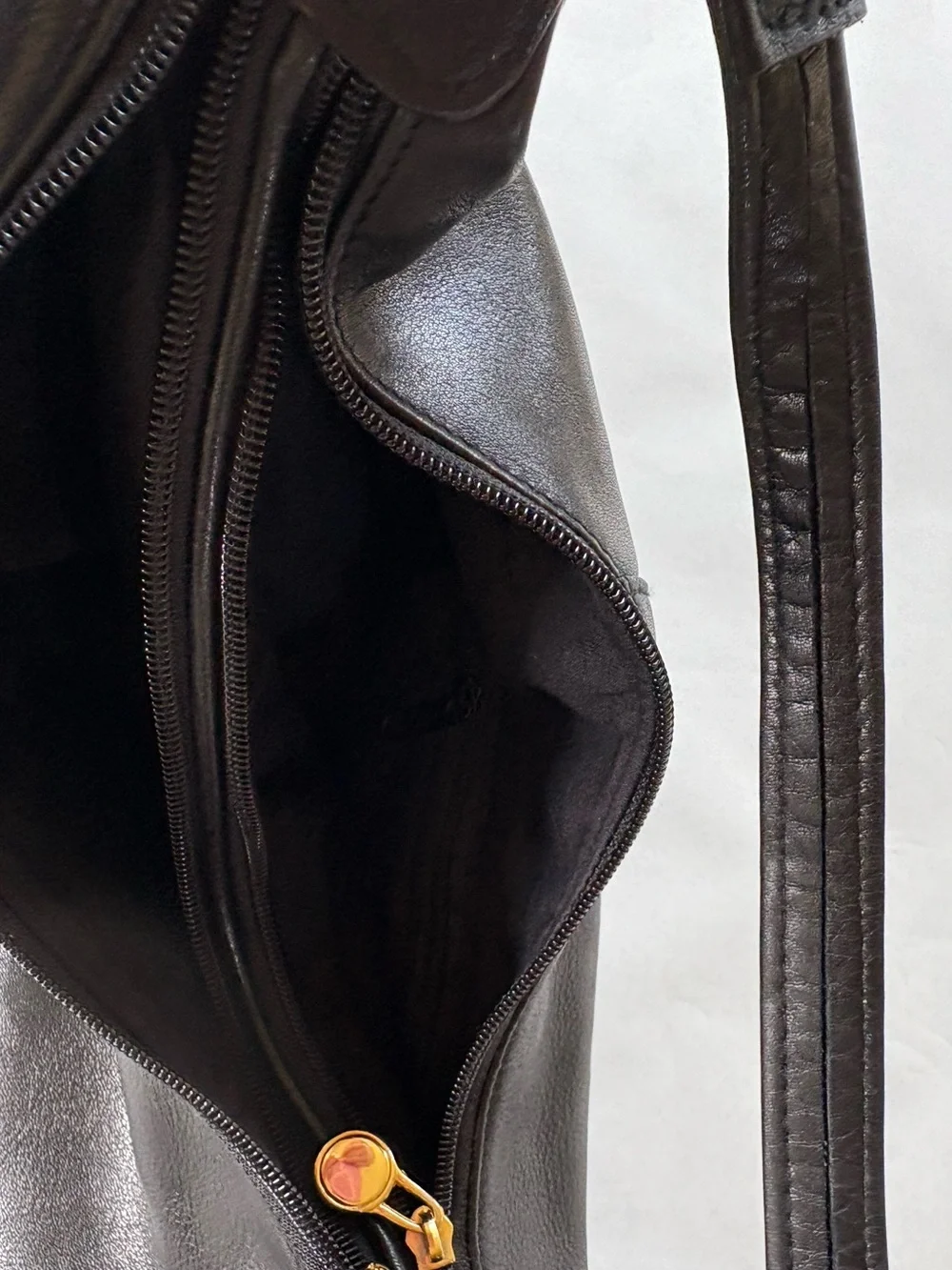 Tignanello - Black Leather Hobo with Gold Hardware